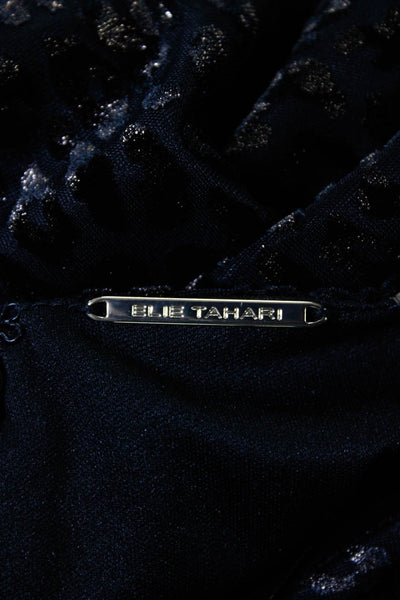 Elie Tahari Women's V-Neck Long Sleeves Black Animal Print  Size 8