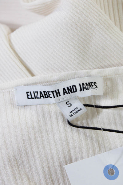 Elizabeth And James Women's Scoop Neck Long Sleeves Cold Shoulder Blouse Ivory S