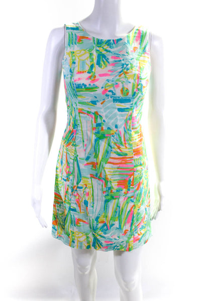Lilly Pulitzer Womens Abstract Print Cut Out Back Dress Multi Colored Size 00