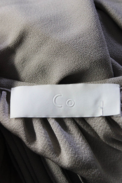 CO Womens Sleeveless Tie V Neck Elastic Waistband Top Gray Size Small