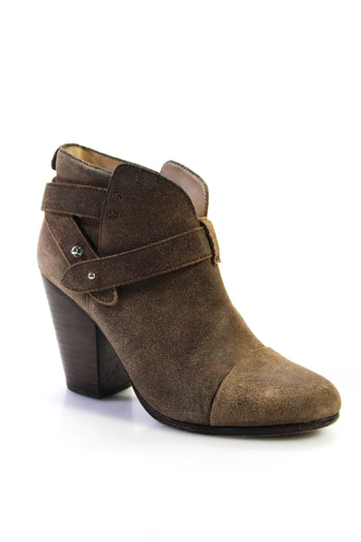 Rag & Bone Womens Suede Strappy High Heel Ankle Boots Brown Size 7.5US 37.5EU