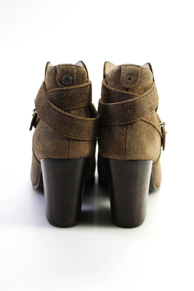 Rag & Bone Womens Suede Strappy High Heel Ankle Boots Brown Size 7.5US 37.5EU