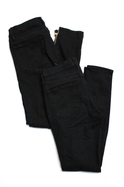 Frame Womens Distressed Mid Rise Skinny Jeans Black Size 26 Lot 2