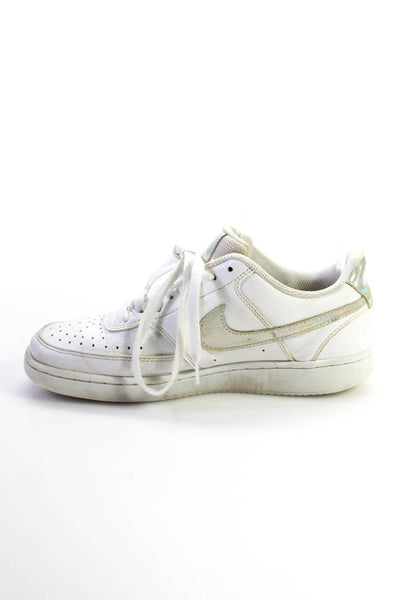 Nike Womens White Leather Low Tow Lace Up Court Vision Sneaker Shoes Size 7