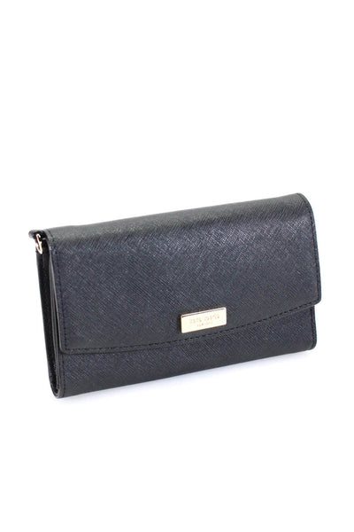 Kate Spade New York Womens Leather Envelope Wallet Black