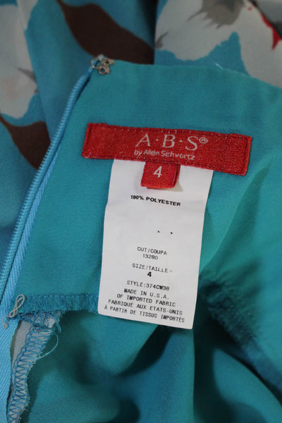 ABS Allen Schwartz Collection Womens Strapless Floral Shift Dress Blue Size 4