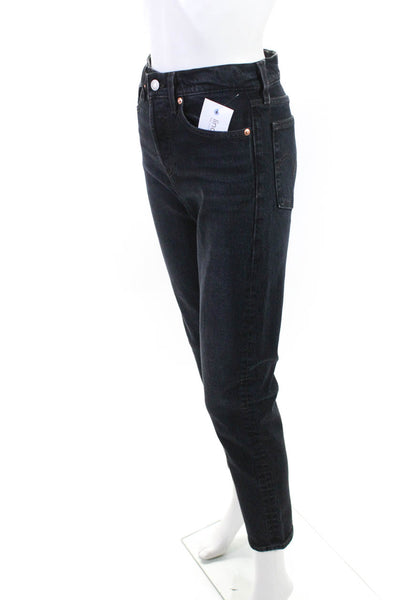 Levis Women's High Rise Slim Fit Button Up Jeans Dark Blue Size 25