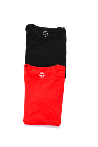 J Crew Women's Crewneck Short Sleeves T-Shirt Black Red Size S Lot 2