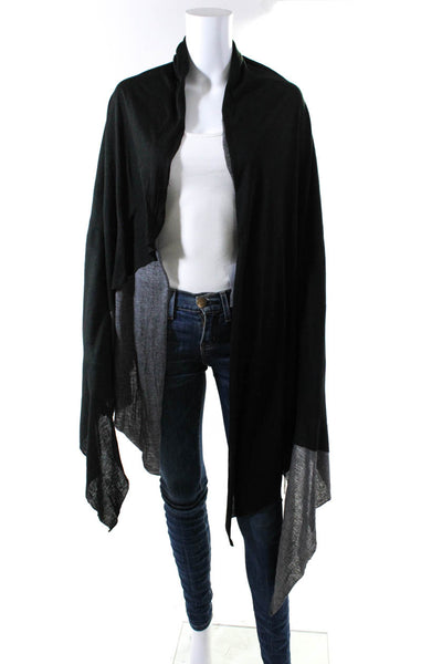Designer Womens Solid Jewel Chain Wrap Shawl Gray Black One Size