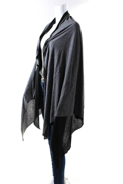 Designer Womens Solid Jewel Chain Wrap Shawl Gray Black One Size
