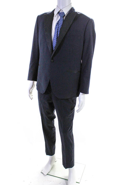 Zohreh Couture Mens Single Button Tuxedo Suit Midnight Blue Size 40/34