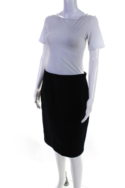 Rickie Freeman Teri Jon Women's Cotton Pencil Skirt Black Size 12
