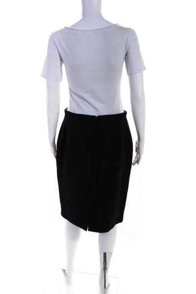 Rickie Freeman Teri Jon Women's Cotton Pencil Skirt Black Size 12