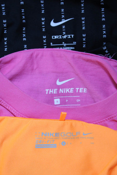 Nike Women's Crewneck Short Sleeves T-Shirt Pink Orange Black Size S Lot 3