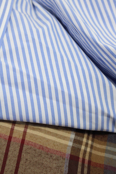 Polo Ralph Lauren Mens Striped Plaid Buttoned Collared Tops Blue Size 2 8 Lot 2