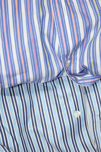 Brooks Brothers Mens Purple Cotton Striped Long Sleeve Dress Shirts Size XL lot2