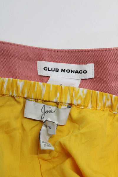 Club Monaco Joie Womens Pink High Rise Crop Wide Leg Pants Size 00 S lot 2