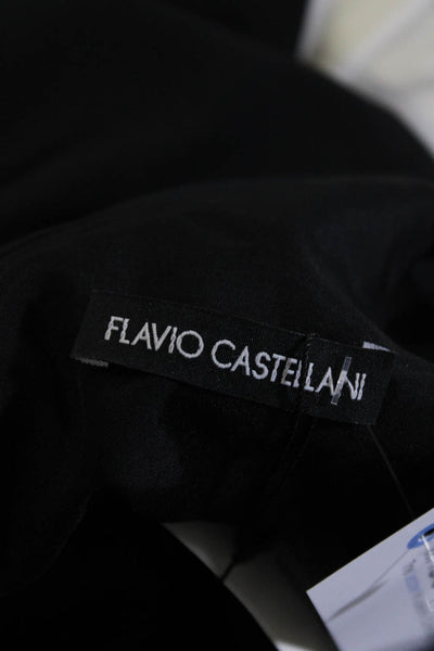 Flavio Castellani Womens Wide Strap Knee-Length Sheath Dress Black Size 44