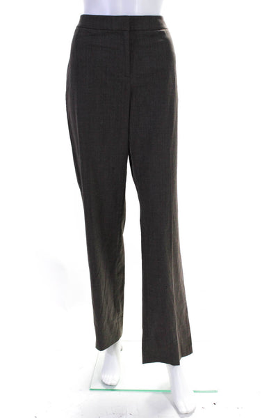 Lafayette 148 New York Womens Low-Rise Straight Leg Trousers Pants Brown Size 8
