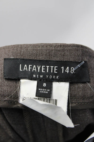 Lafayette 148 New York Womens Low-Rise Straight Leg Trousers Pants Brown Size 8