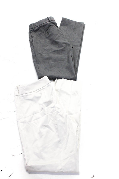 Theory Worth New York Womens Wool Mid-Rise Dress Pants Gray Ivory Size 2 4 Lot 2
