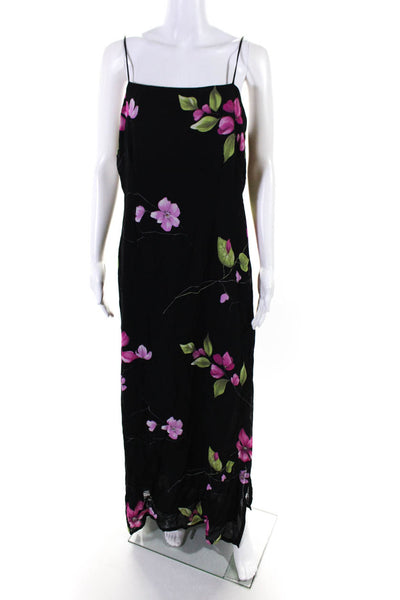 ABS Evening by Allen Schwartz Women's Sleeveless Floral Midi Dress Black Size 14