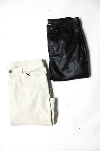 Free People Eile Tahari Womens Black Vegan Leather Pants Size 28 14 Lot 2