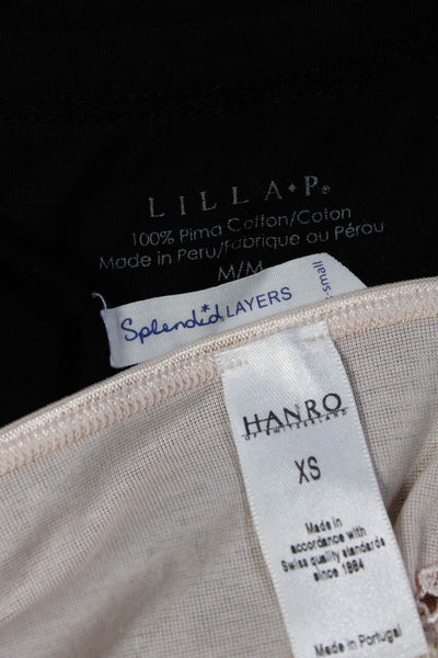 Splendid Hanro Lillap Womens Cotton Tank Tops Black Pink Size XS M Lot 3