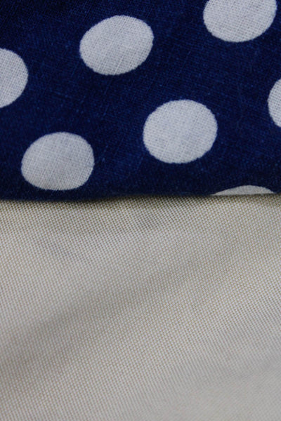 J Crew Womens Cotton Chinos Linen Polka Dot Print Shorts Beige Blue Size 2 Lot 2