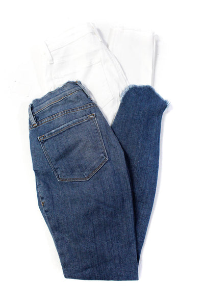 AG Adriano Goldschmied Frame Denim Womens Skinny Jeans White Blue Size 26 Lot 2