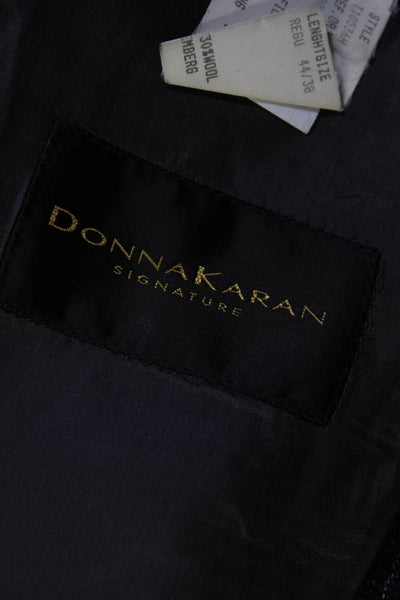 Donna Karan Signature Womens Collared Three Buttoned Blazer Charcoal Size 44