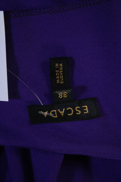 Escada Womens Ruched Ponte Sleeveless Midi Sheath Dress Purple Size EU 38