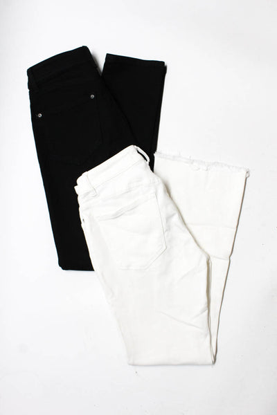 DL1961 Womens Nina High Rise Skinny Frayed Jeans Black White Size 25/26 Lot 2