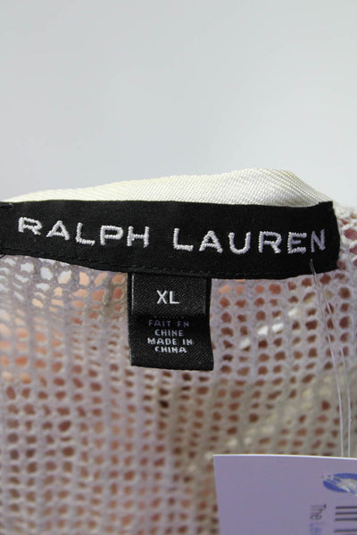 Ralph Lauren Women's Sleeveless Sheer Linen Top Beige Size XL