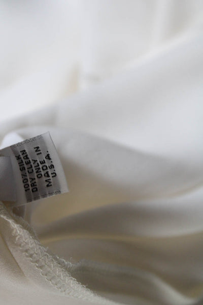 Shosh Womens Sheer Sleeveless Chiffon Shift Dress White Silk Size 2