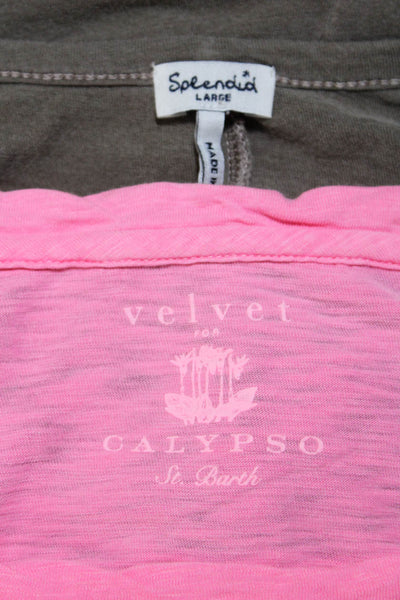 Velvet Women's Short Sleeve Cotton T-Shirt Hot Pink Size M Lot 2