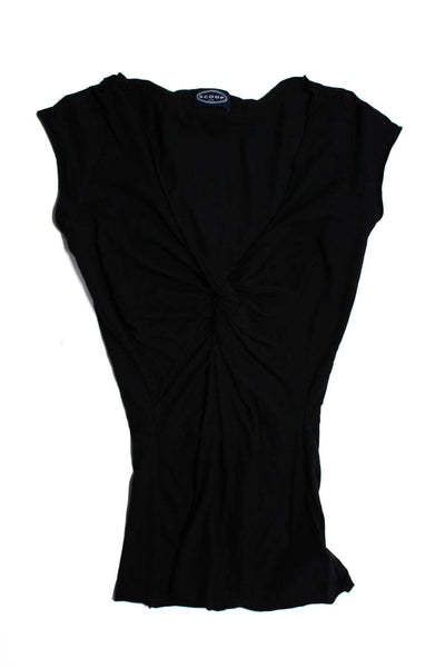 Scoop Women's Short Sleeve Cotton Wrap Top Black Size S Lot 3