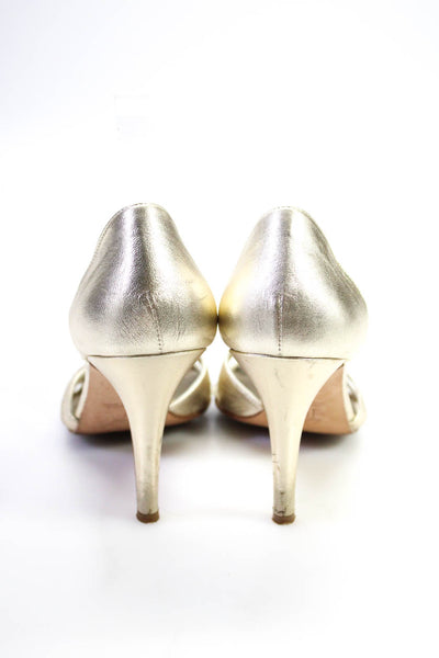 Giuseppe Zanotti Design Women's Pendant Peep Toe Stilettos Gold Size 9.5