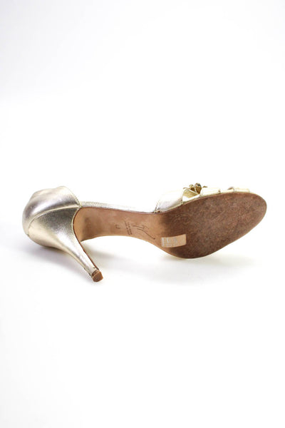 Giuseppe Zanotti Design Women's Pendant Peep Toe Stilettos Gold Size 9.5