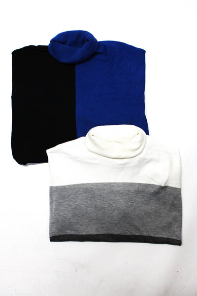 Calvin Klein Alfani Womens Colorblock Turtleneck Sweaters White Size S M Lot 2