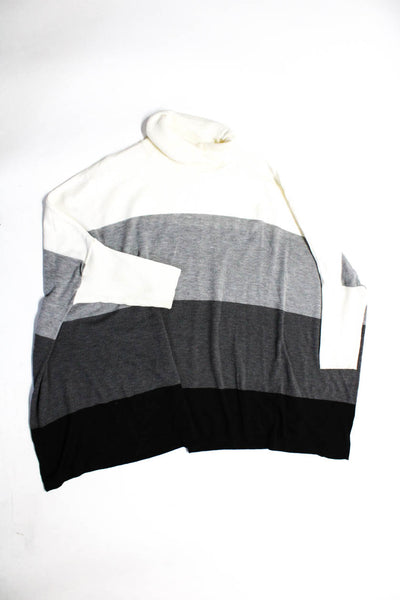 Calvin Klein Alfani Womens Colorblock Turtleneck Sweaters White Size S M Lot 2