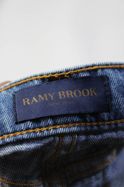 Ramy Brook Women's Denim Cut Off Distressed Shorts Blue Size 24