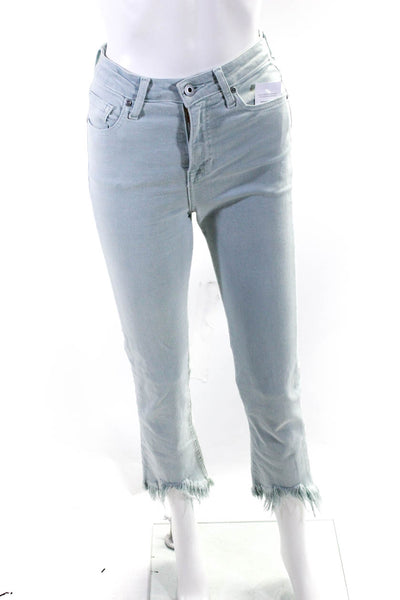 Jonathan Simkhai Women's High Rise Straight Leg Jeans Blue Size 25