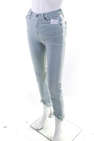 Jonathan Simkhai Women's High Rise Straight Leg Jeans Blue Size 25