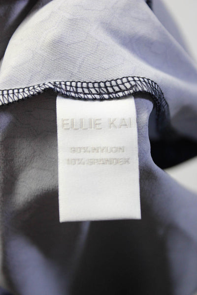 Ellie Kai Womens Purple Printed Crew Neck Long Sleeve Shift Dress Size 4