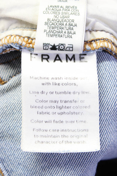 Frame Womens Blue Light Wash Ripped Mid-Rise Straight Leg Jeans Size 23 30 lot 2
