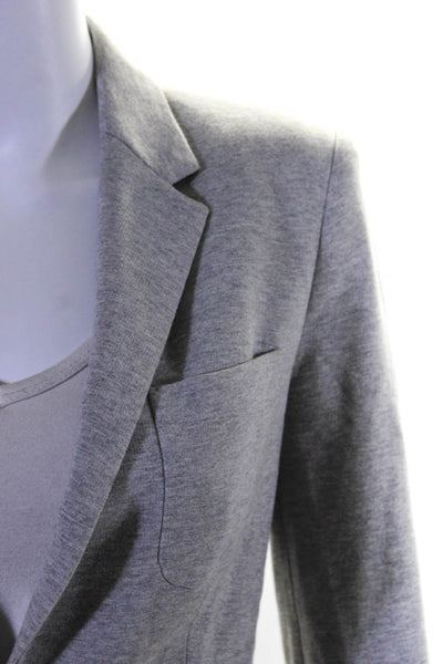 Zara Basic Womend Single Button Blazer Jacket Gray Cotton Size Extra Small