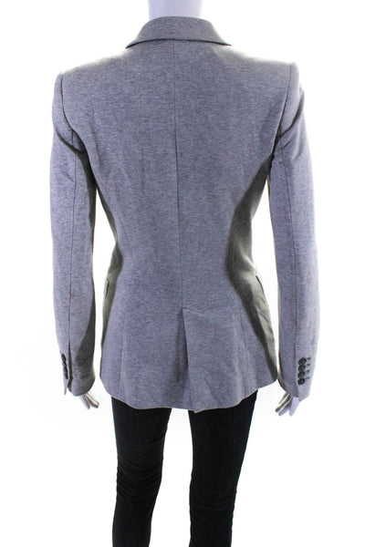 Zara Basic Womend Single Button Blazer Jacket Gray Cotton Size Extra Small