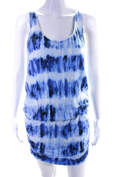 Soft Joie Womens Printed Sleeveless Ruchhed Dress Blue Size Extra Small