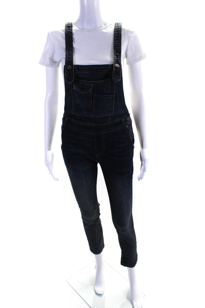 Free People Womens Cotton Buttoned Denim Skinny Leg Overalls Blue Size EUR24